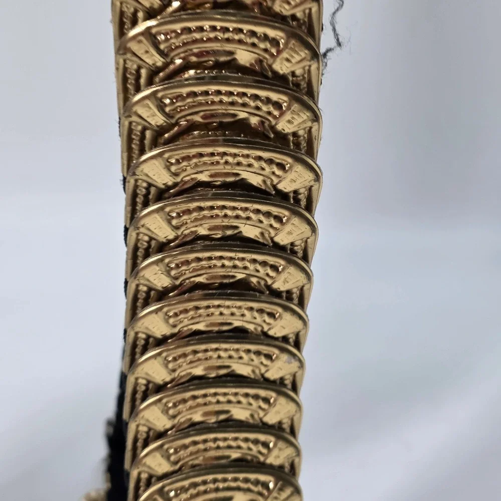 Vintage Waist Belt Stretch Gold Green Rhinestones OS Mermaid Scale Y2K Glam Boho